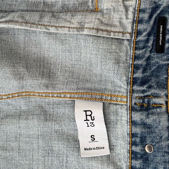 SOLD!! R13 Collarless Zip-Up Trucker Jacket - Picture 4 of 7
